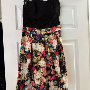 Floral Strapless Dress